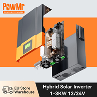 PowMr Hybrid Solar Inverter MPPT 3KW 1.6KW 1.5KW 1KW 12V 24V 80A Off Grid Inverter Pure Sine Wave 220V 230V