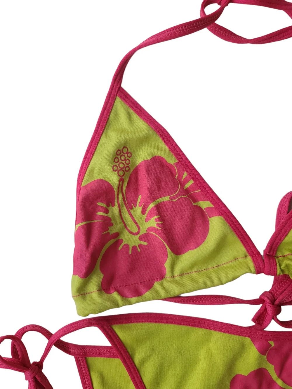 طقم بيكيني للشاطئ صيفي متعدد الاستخدامات للفتيات كاجوال وبسيط ومطبوع بالزهور مكون من قطعتين