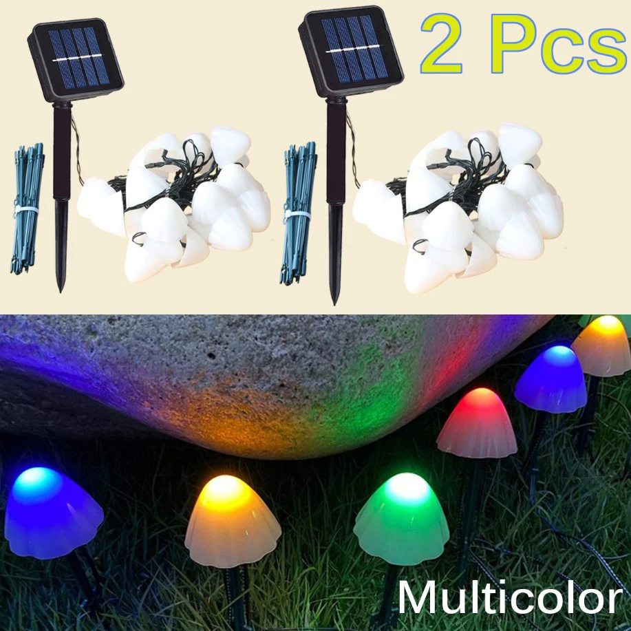 Solar Lichter String Pilz Rasen Lichterkette LED Solar Lampen Im Freien Für Garten Terrasse Terrasse Weg Landschaft Dekoration Lampen