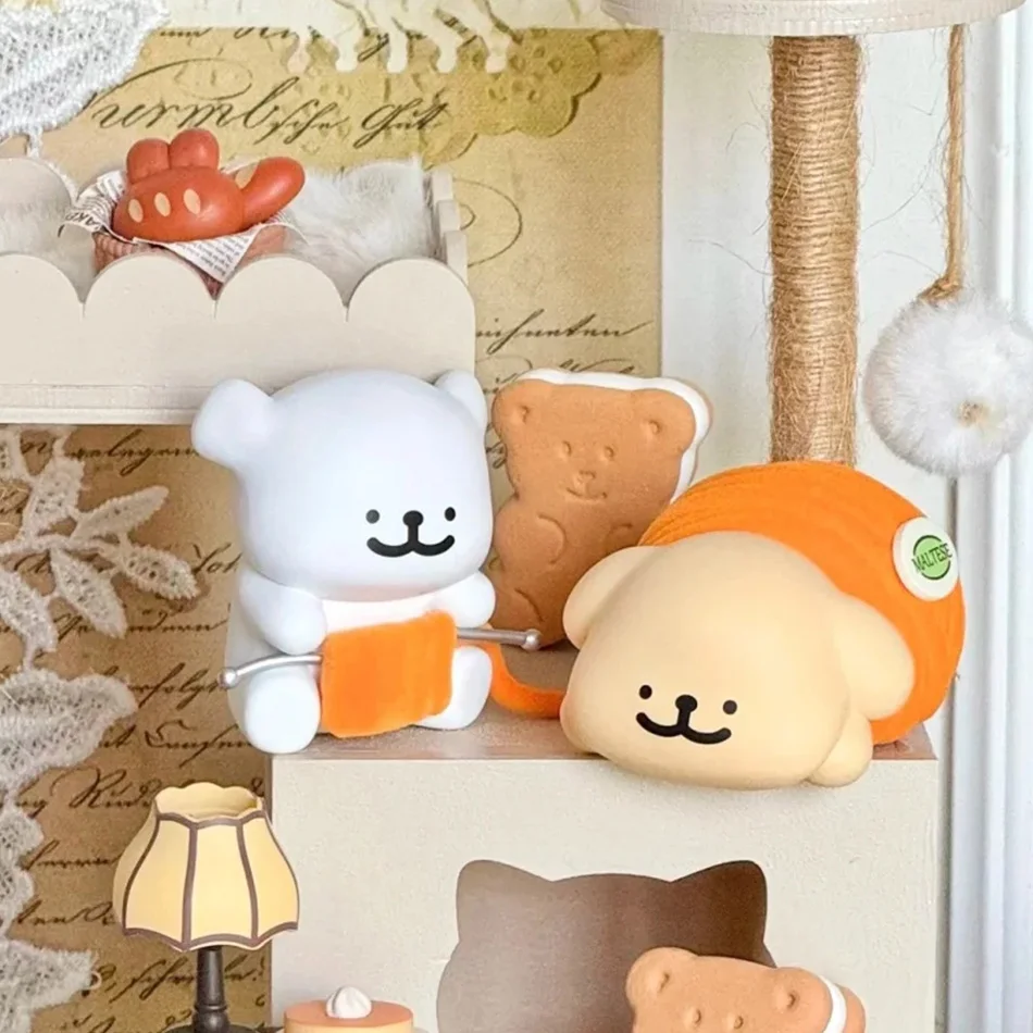 핫 뉴 몰티즈 조이풀 시리즈 강아지 액션 피규어 인형 장난감 데스크탑 장식 팬들을 위한 어린이 크리스마스 생일 선물