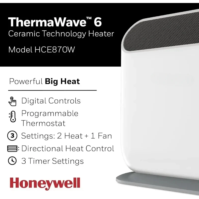 Space Heater for Indoor Use with Programmable Thermostat and Timer Options for Bedroom, Room or Home