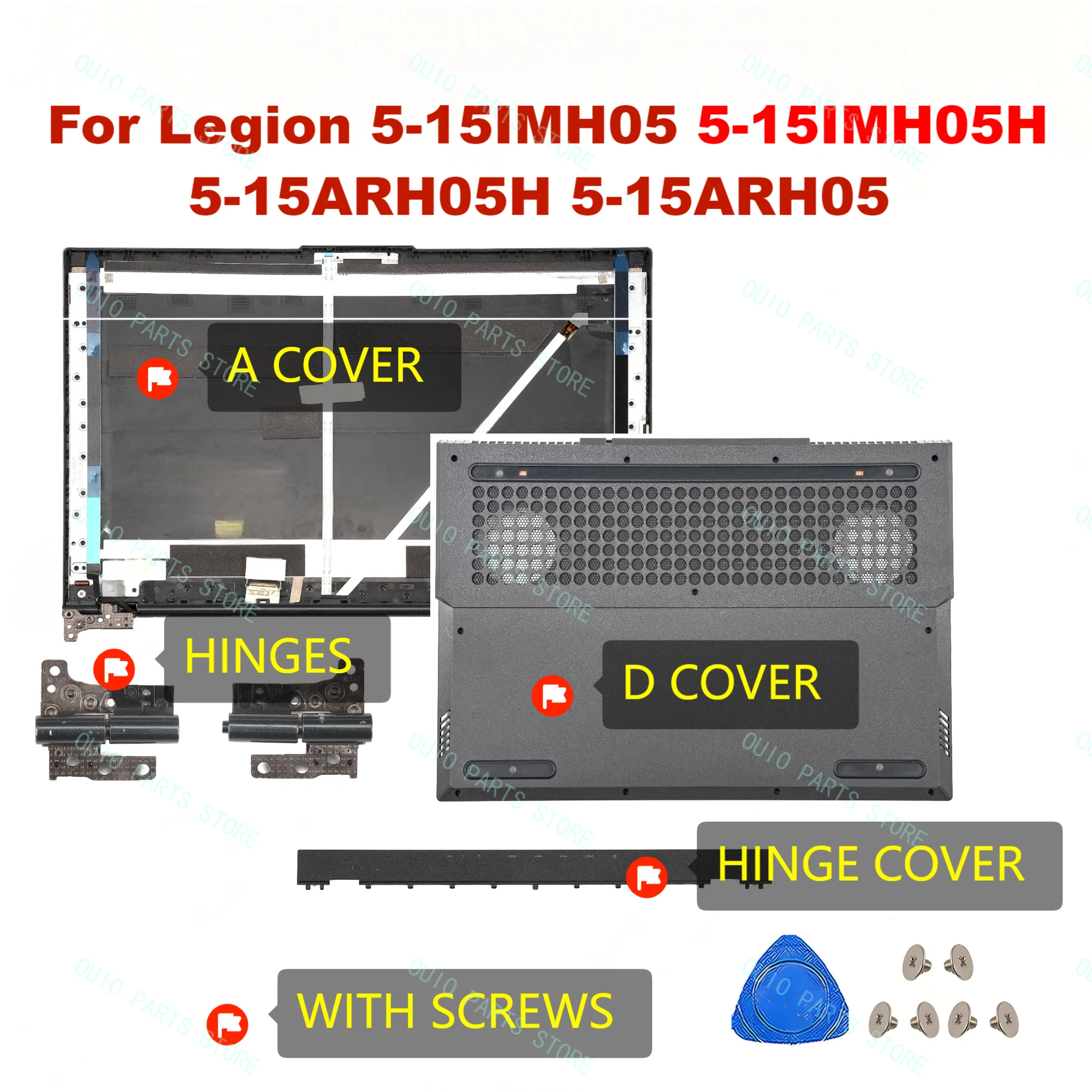 

COVER For Legion 5-15IMH05 5-15ARH05H 5-15ARH05 5-15IMH05H 82AU y550-15 GY550 BACK COVER AP1HV000L30 BOTTOM CASE REPAIR