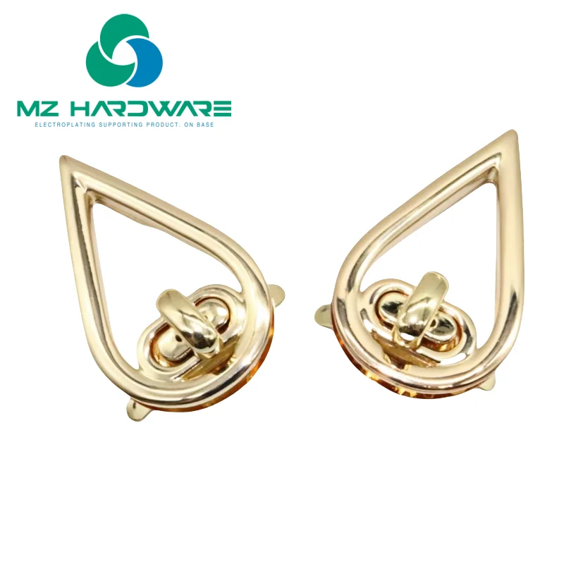 

MZhardware, 2-компонентная оптовая продажа, анти-тактное золото, поворотный замок-ручная застежка для вязания крючком сумки на плечо