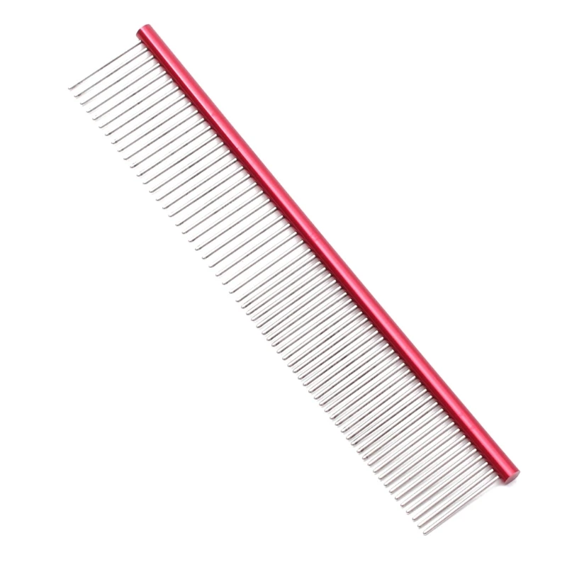 Pet Comb Stainless Steel Rounded Ends Teeth Comb Dog Hair Comb for Home Grooming Removes Knots and Tangles 7.5