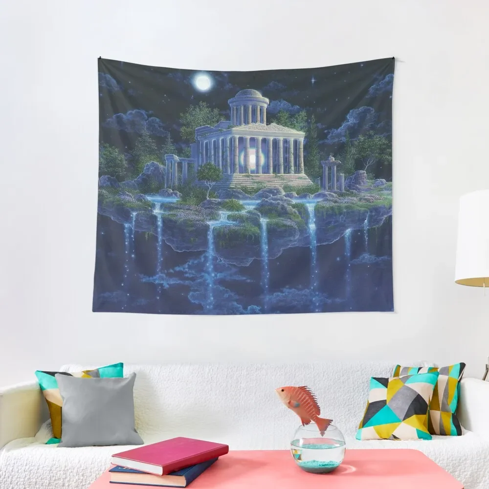 

GILBERT WILLIAMS "moon temple" painting Tapestry Kawaii Room Decor Room Decorations Decoration For Home Tapestry