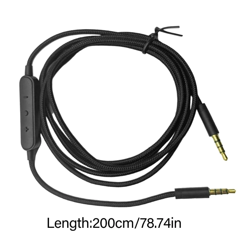 كابل Audios الجودة مع الميكروفونات لـ G433 G233 GPRO X سماعات الرأس 3.5 ملم تصميم برايد سلك مع أدوات تحكم مضمنة