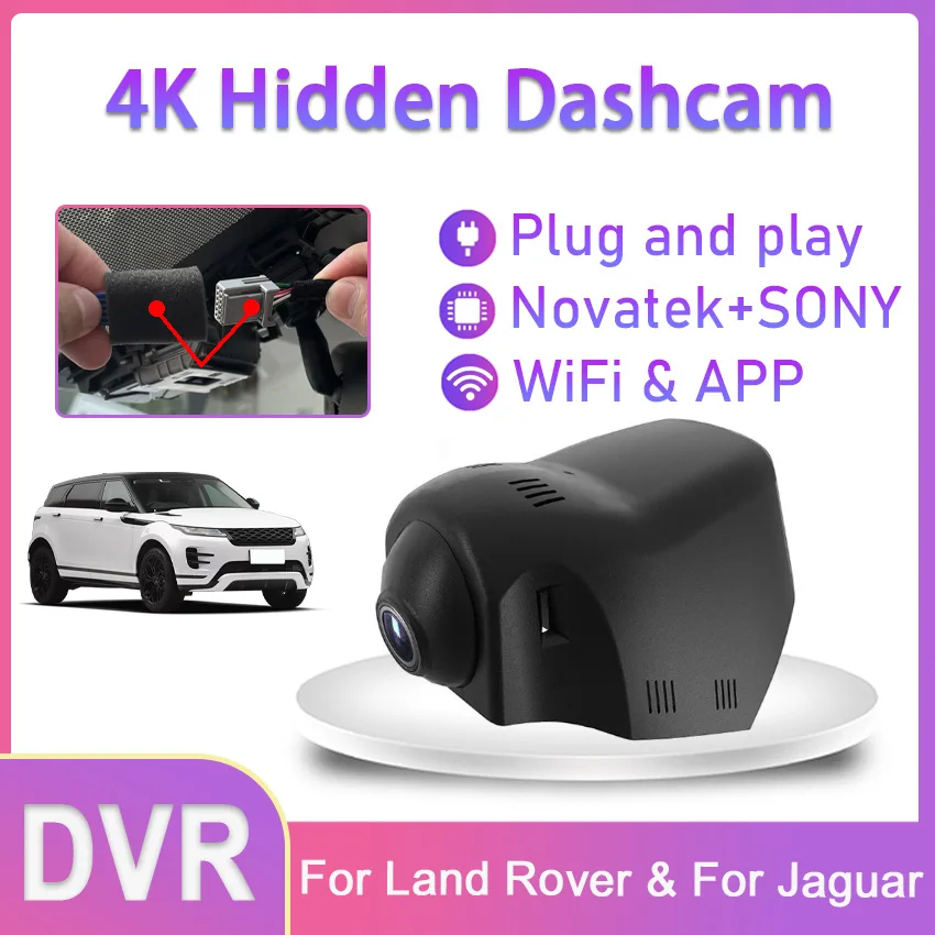 

4K 2160P Plug and Play Wifi Car DVR Video Recorder HD Dash Cam For Range Rover velar 2018 For Jaguar E-Pace 2019 Car Accessories