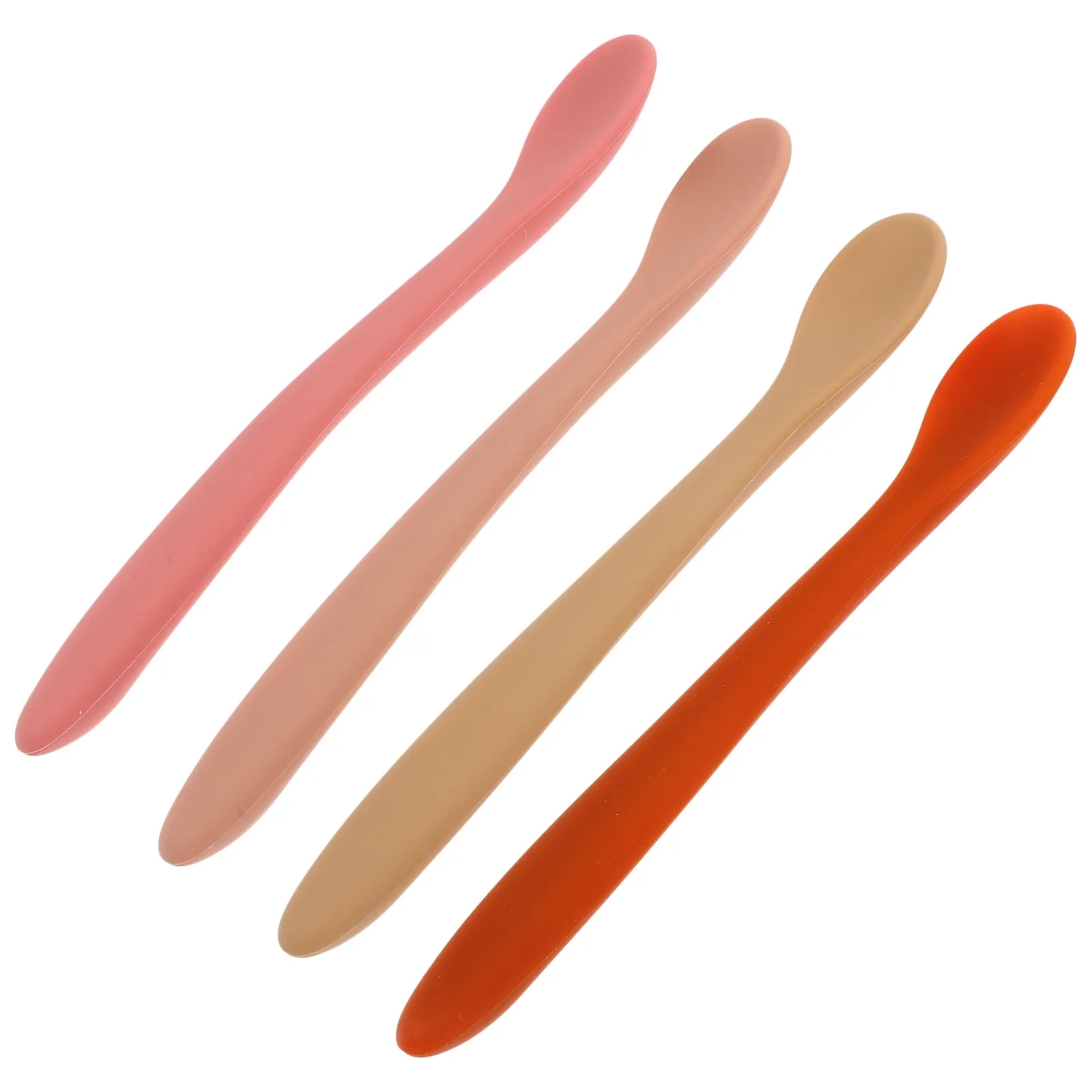 

4Pcs Silicone Baby Feeding Spoons Flexible Soft Teething Training Spoons for Toddlers Feeding Motor Skills