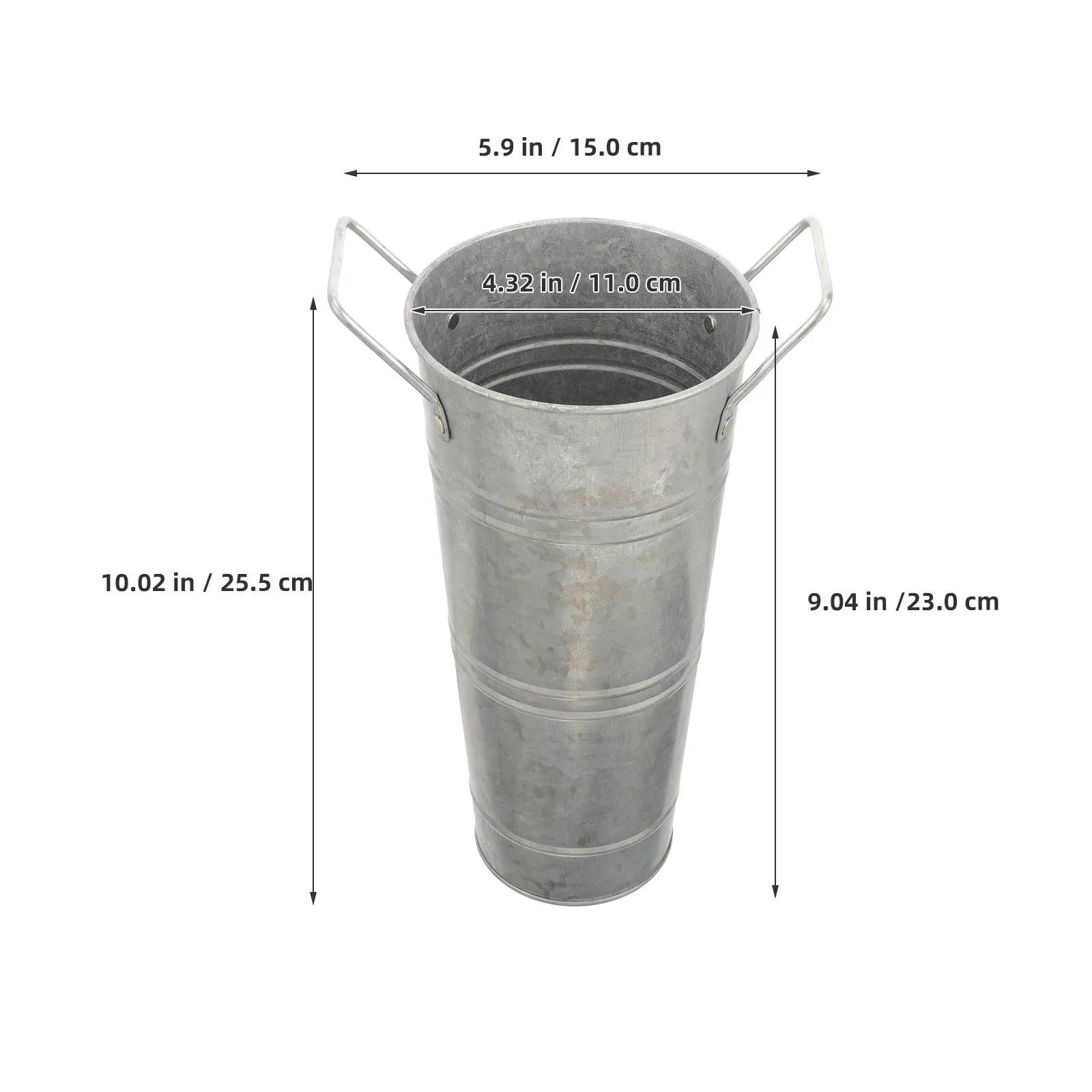 6Pcs Galvanized Iron Flower Buckets Small Rustic Farmhouse Vase Decorative Vintage Flower Pot Centerpiece