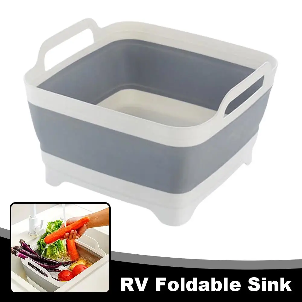 New Silicone Collapsible Bucket With Drain Plug Portable Folding Basin For Camping Fishing Picnics Large Capacity Easy Storage