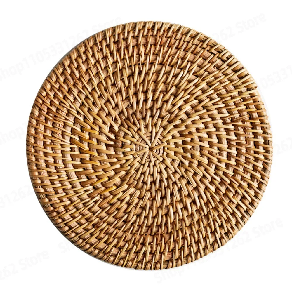 Hand Woven Round Placemats Heat Resistant Coasters Table Mats for Dining Bowl Teapot Pot Anti Scald