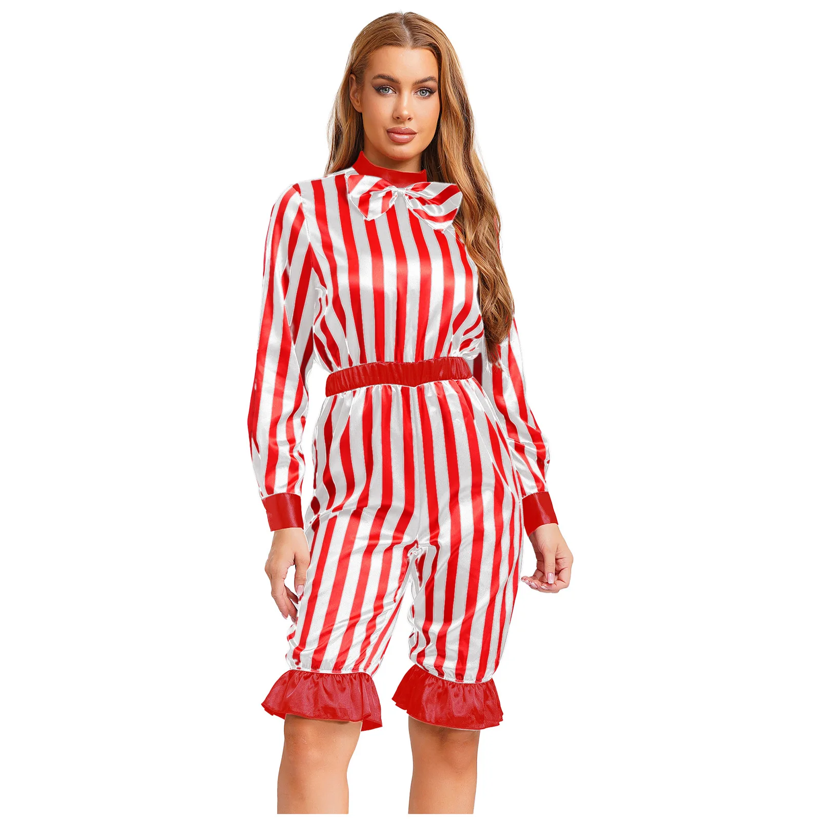 

Women Carnival Wicked Clown Circus Ringmaster Cosplay Costumes Female Clown Role Play Jumpsuit for Halloween Birthday Outfits