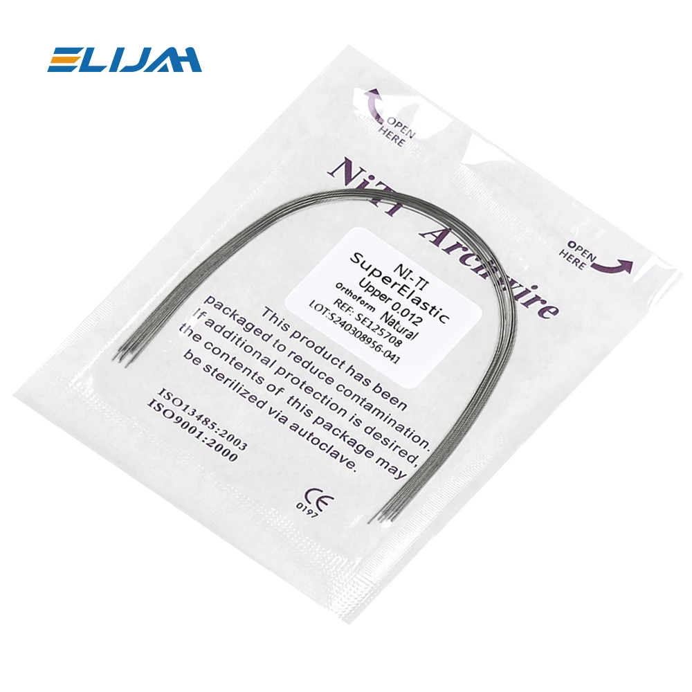 ELIJAH  Dental Orthodontics Niti Bow Wire Round Rectangular Natural Shape 10 Pcs/pack Niti Bow Wire Dental Accessories