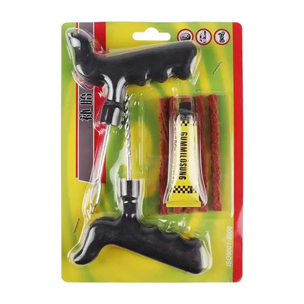 AliExpress Car Tire Repair Tools Kit with Rubber Strips Tubeless Tyre Puncture Studding Plug Set Auto Motorcycle Bike Garage Repair Tools