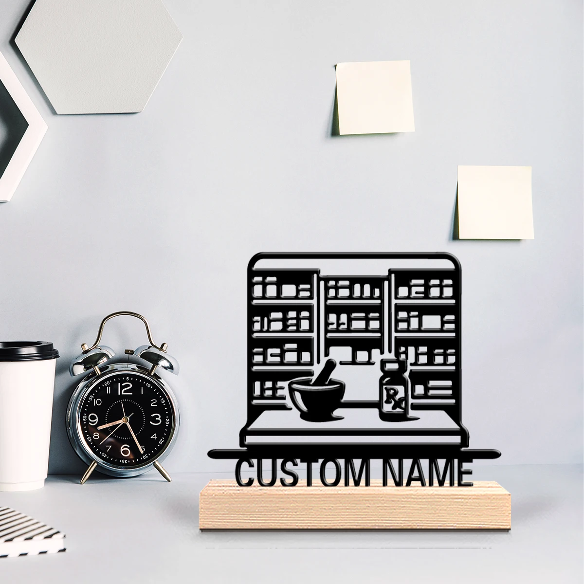 1pc Cute Personalized Custom Pharmacy Metal Statues Spooky Halloween Christmas Decor for Home Office Cafe - Uncharged Art