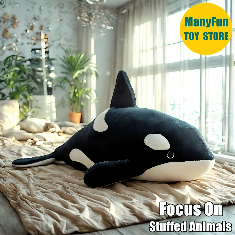 

Orcinus Orca Plush Toy Realistic Killer Whale Plushie Ocean Lifelike Orca Whale Stuffed Animal Simulation Doll Toy Gift