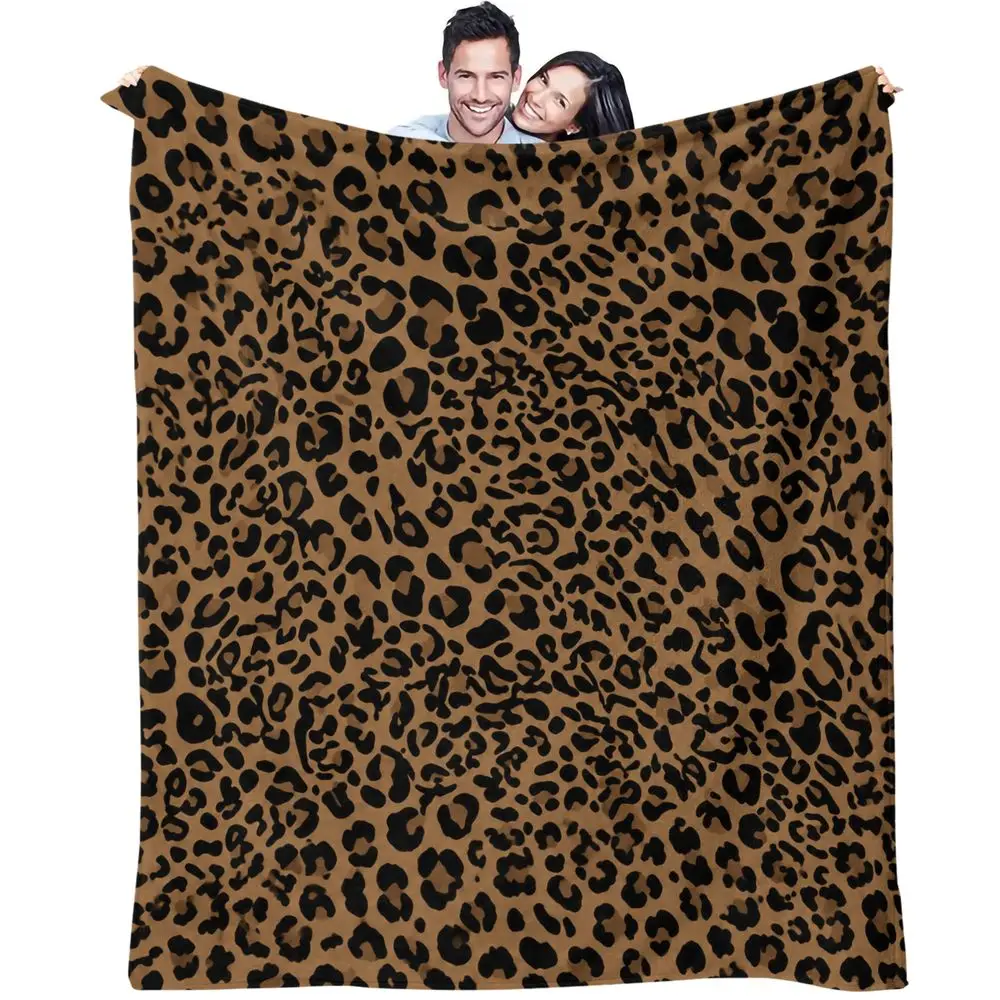 Classic Leopard Blanket Flannel Blanket Throw Blanket Warm Blanket Gift Blanket Retro Western Sofa Bed Wrap