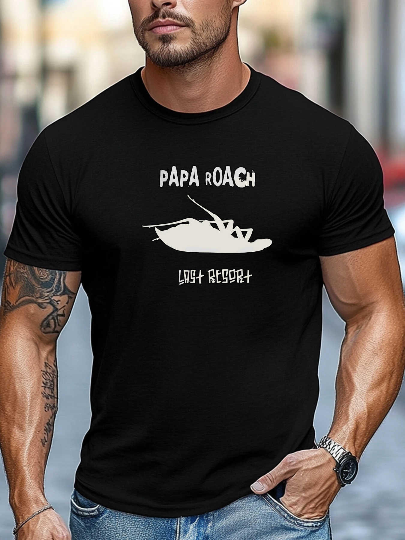 

Мужские футболки PAPA ROACH Graphic Summer Soft Comfort Fit Tee Топы для ежедневного ношения