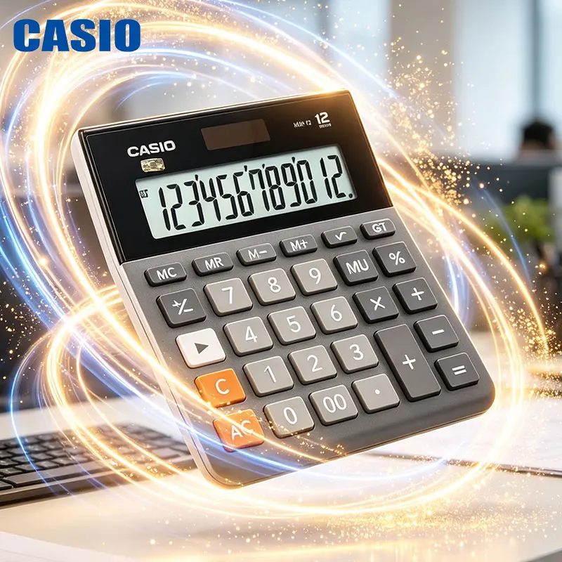 CASIO MH/DH-12/14 durable business calculator with large font LCD screen, perfect for bank counters and office desktops