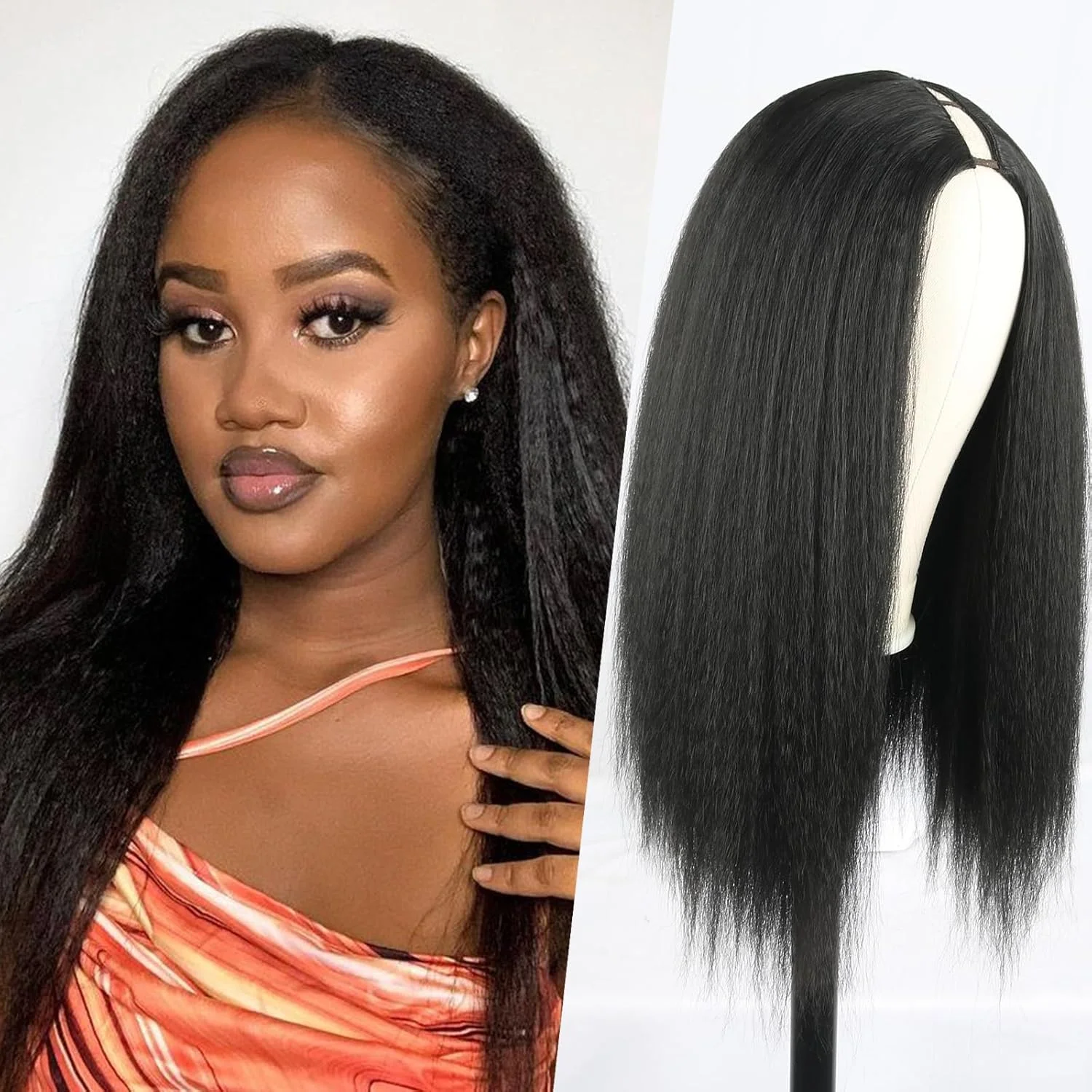 

30 Inch V Part Wig Minimal Leave Out Upgrade U Part Wigs Human Hair None Lace Wig Machine Made Clip In Human Hair Wig Beginner