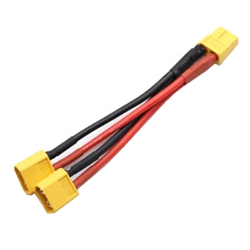 

XT60 Parallel Battery Connector 1 Female To 2 Male Cable Dual Extension Y Splitter 14AWG Silicone Wire For RC Battery Durable