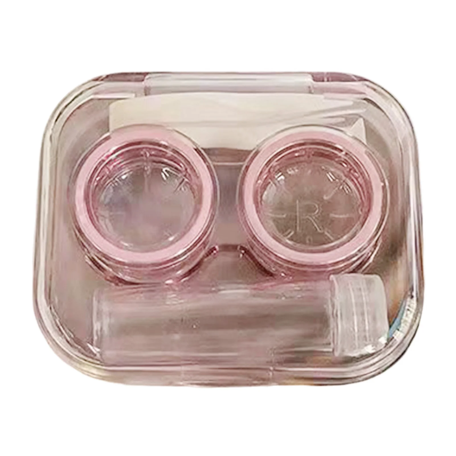 Portable Contact Lens Storage Case Kit Transparent Leak Proof Open Lid Travel Organizer for Daily Use Contact Lens Care Users