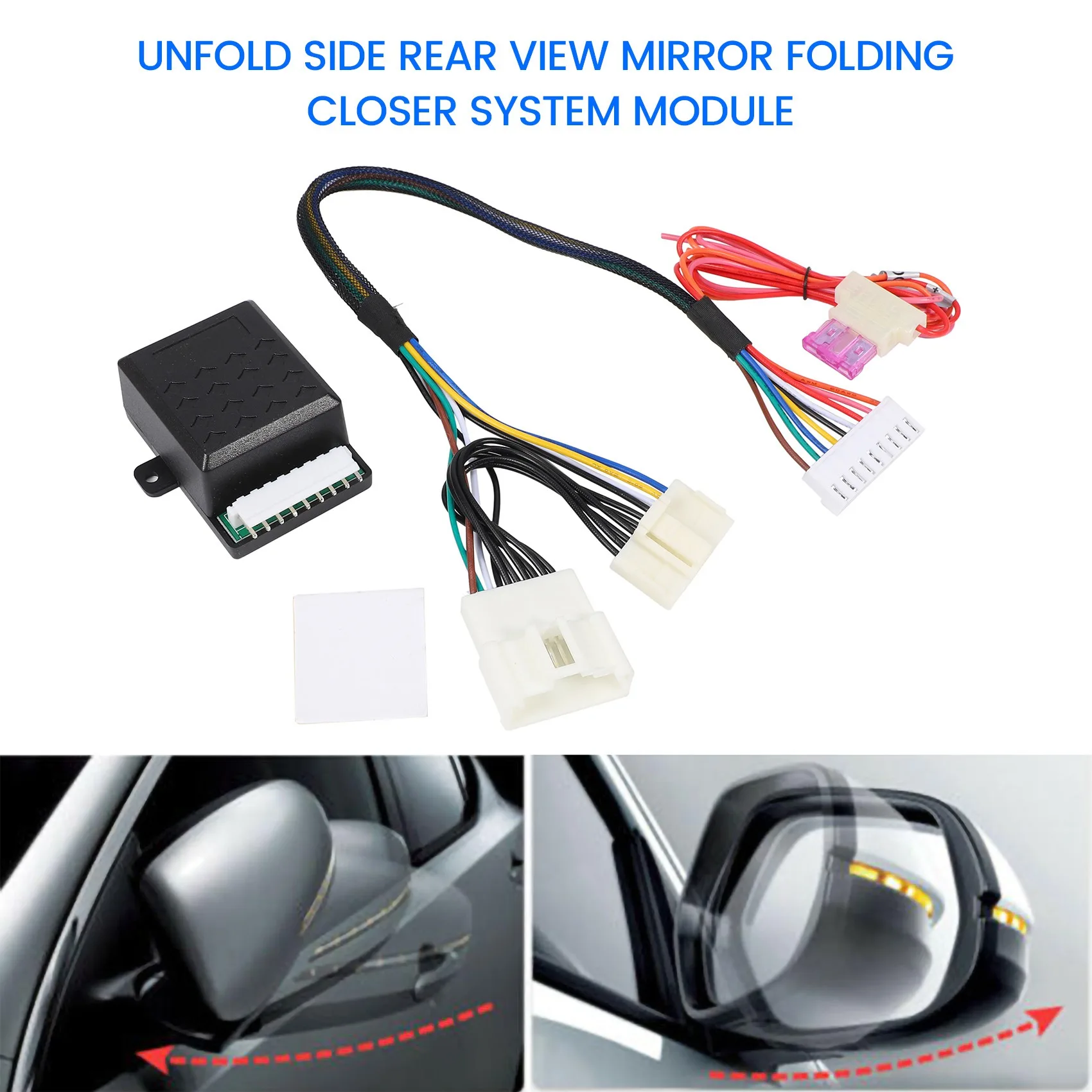 Car Side Mirrors Folder Fold and Spread Automatically Kit for Toyota RAV4(2020) LHD+ Plug and Play