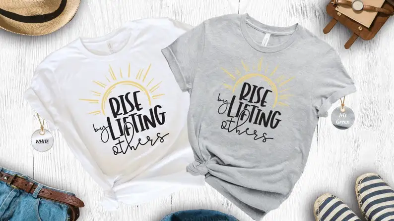 We Rise By Lifting Others Shirt Short Sleeve Top Tees O Neck 100% Cotton Fashion Streetwear harajuku goth y2k Drop Shipping