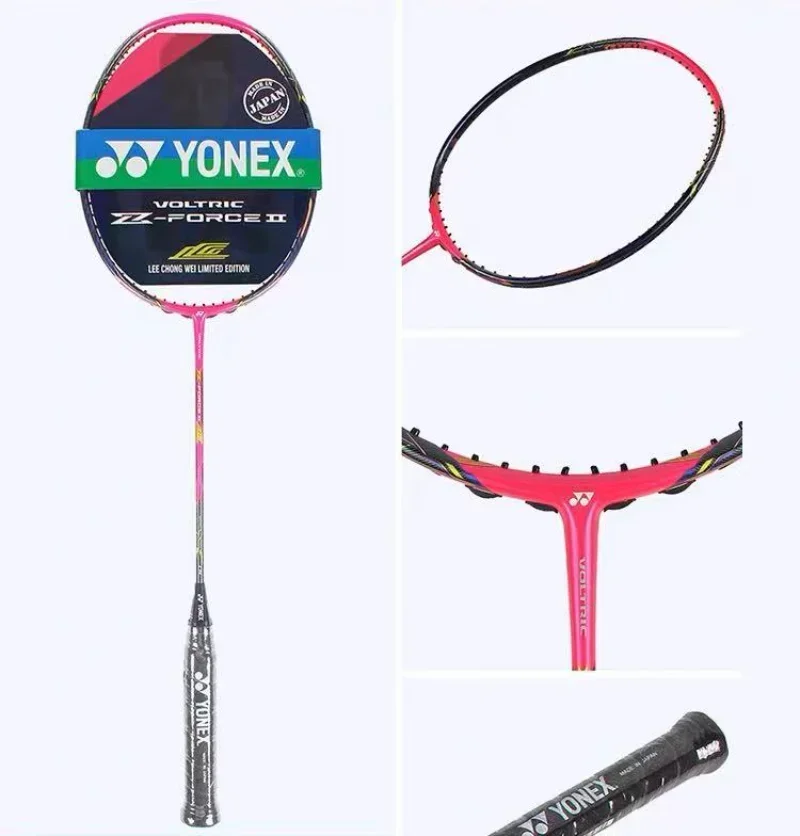 YONEX Badmintonschläger VTZF2LD VT Schwarz Weiß Rosa Gelb Schlägergurtlinie ist für das Spieltraining geeignet. Superleichtbeständig