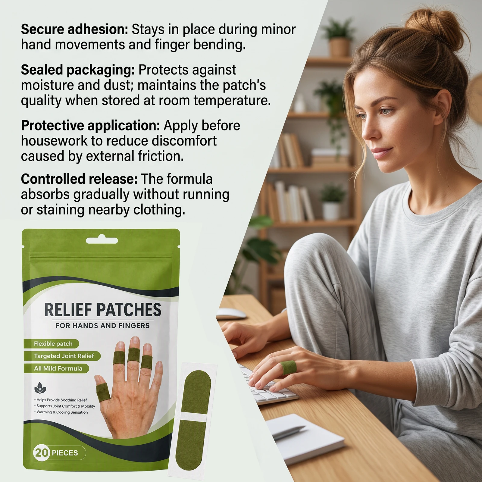 Finger Joint Patches Natural Herbal Patches Relieves Paintendons Meridians Of Fingers Joint Discomfort Promotes Mobility Restore