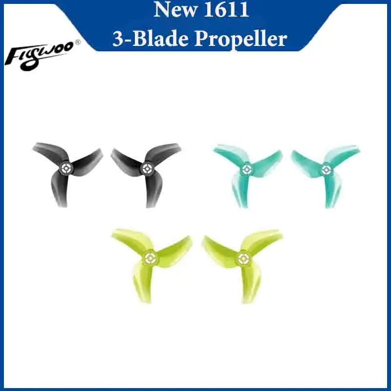 FLYWOO 신형 1611 3-블레이드 프로펠러 (8개 세트) - 플라이렌즈 75 / 플라이비 16 RC 도구용 1.5mm 샤프트 신형 프로펠러