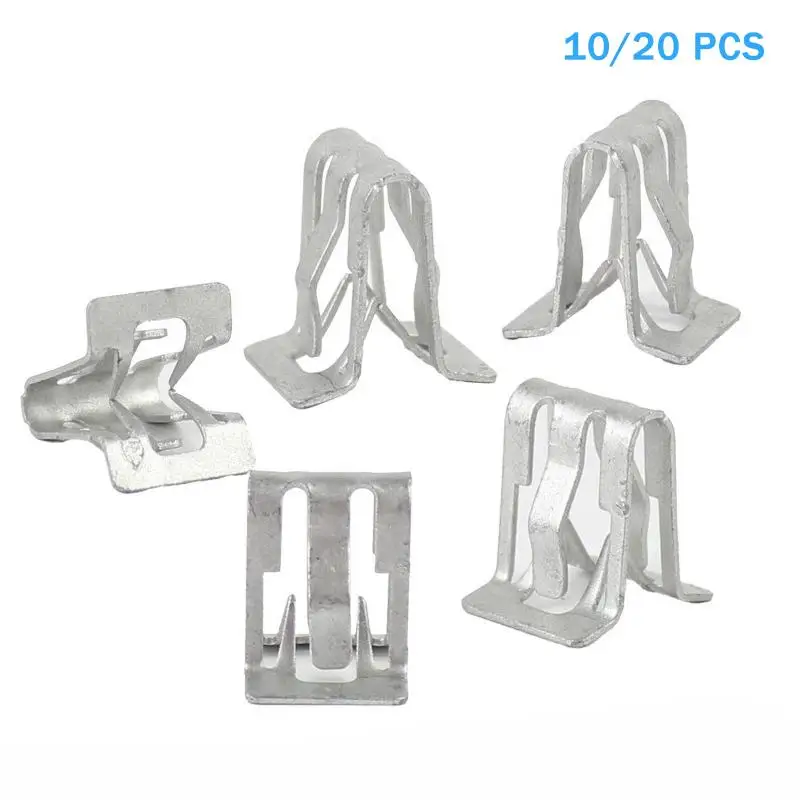 10/20PCS Metal Fastener Clips General Use Door Sill Iron Buckle Dashboard Side Panel Audio Clips Car Retainer
