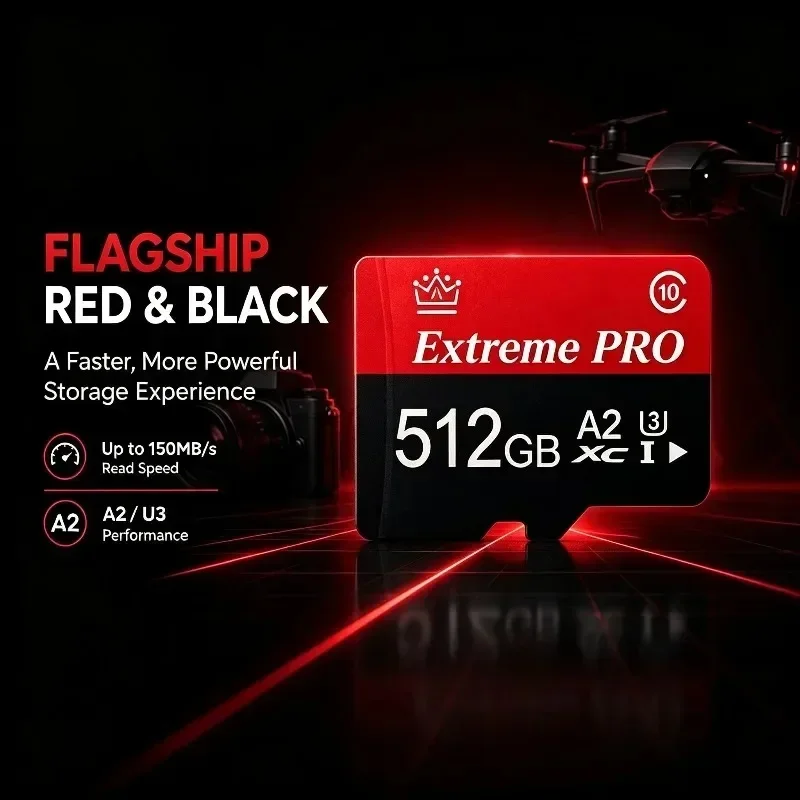 2026 New High-Speed 128GB/256GB U3 A2 V30 Memory Card with SD Adapter, Class 10 UHS-I for Android Phones, Tablets & Gaming.