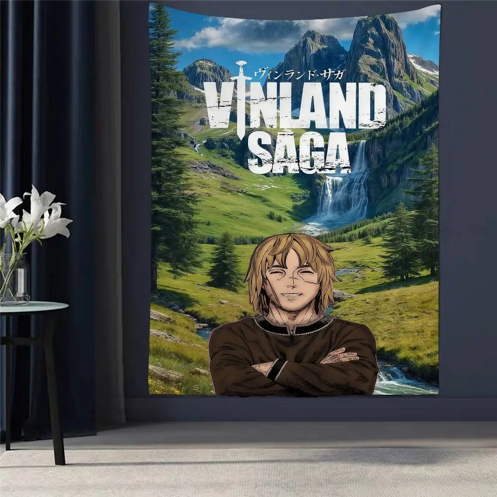 

V-Vinland Saga Anime Manga Colorful Tapestry Wall Hanging Hippie Flower Wall Carpets Dorm Decor Wall Art Decor