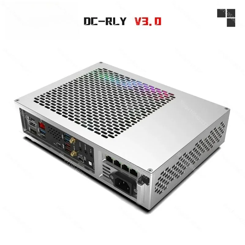 Lzmod DC-RLY V2 2.7L Mini ITX Case Aluminum for Router Firewall Fanless Support External DC