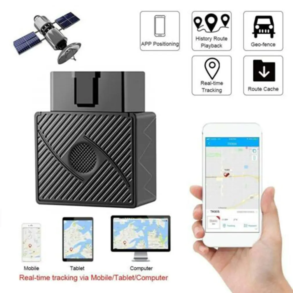 Obd / Obd2 Gsm Car Gps Tracker Gprs Lbs / Gps Position Tracking Locator Real Time Tracking Geo -Fence Overspeed Alarm