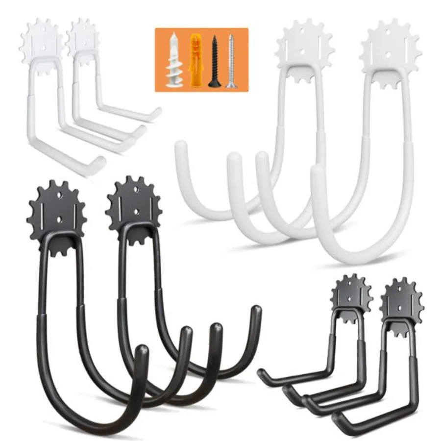 

Garage hooks Black and white 8piece garage hooks Heavy duty utility steel garage storage hooks wallmounted garage hooks and org
