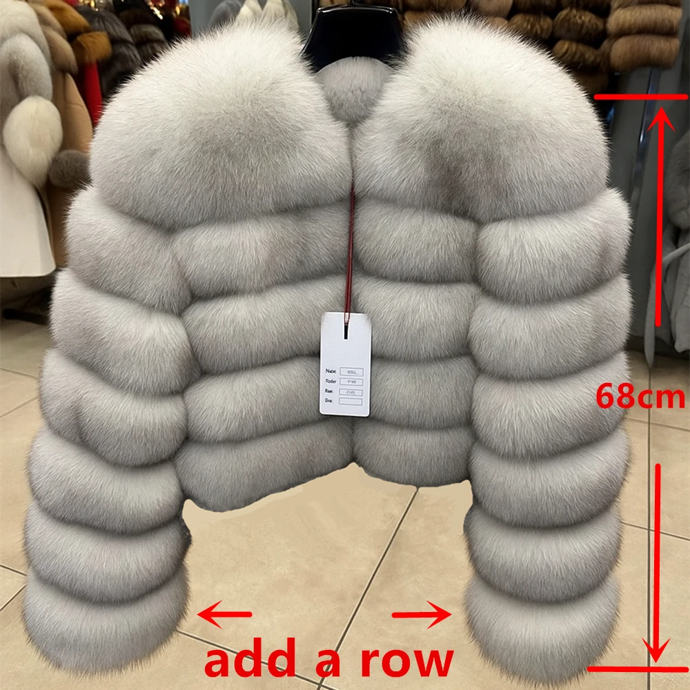 QUEENTINA manteau de fourrure de renard manches longues réel hiver femmes marron 2025 cuir et peau vêtements naturel nouveau en manteaux et vestes