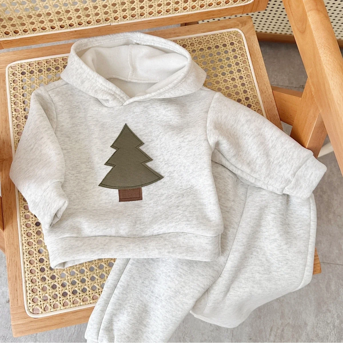 

Winter Baby Clothes Set Hooded Tracksuit Christmas Tree Boys Kids Clothing Girls Thickening Winter Warm Cotton Coat Suit