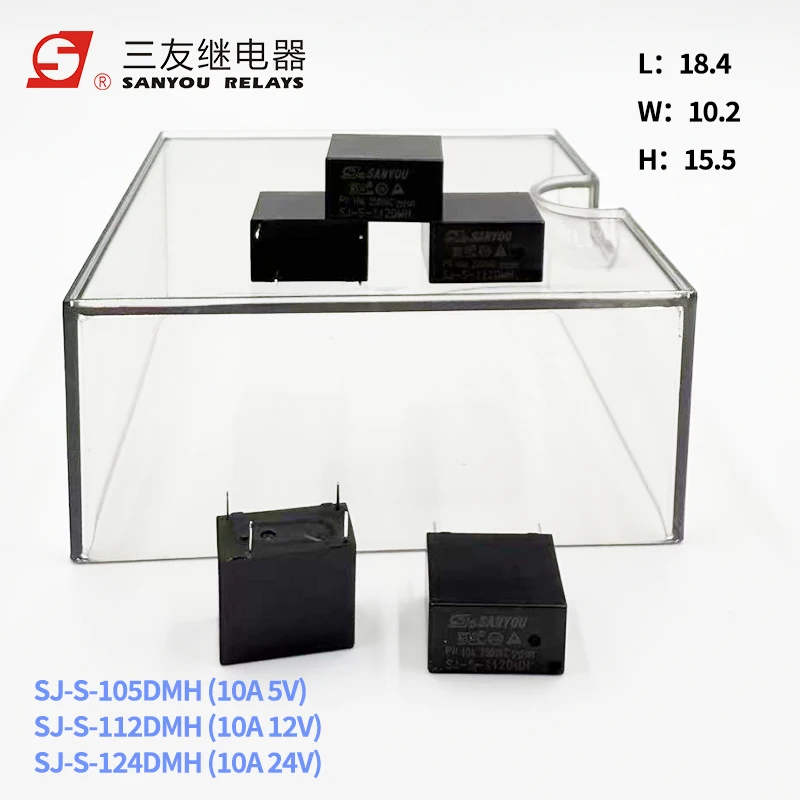 5Pcs SANYOU relay SJ-S- 105DMH SJ-S-112DMH SJ-S-124DMH 10A 4PIN Normally open Replaceable JZC HF32F-G 5V 12V 24V power relay