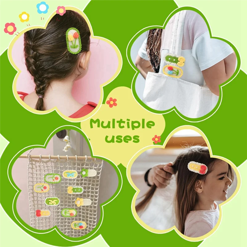 AA20-10PCS Hairpins Crochet Kits For Beginners,Easy-To-Learn Hair Clips Knitting Kit With Step-By-Step Video Tutorials,2 Easy To