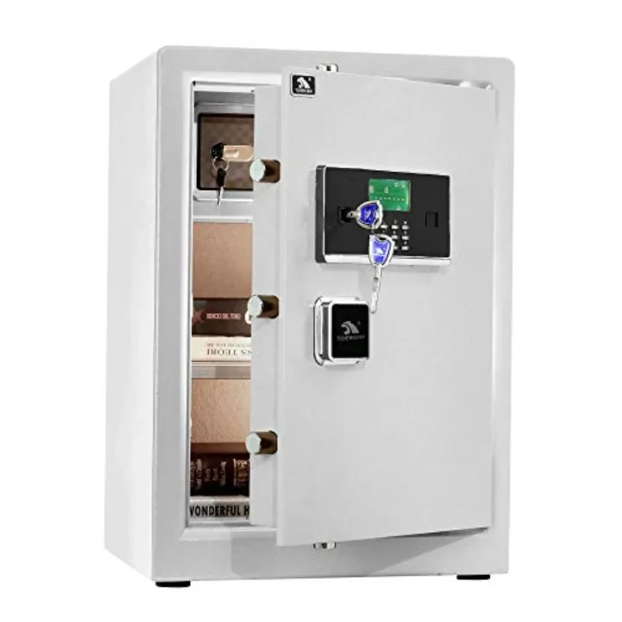 Safe BoxHome Safe Large Security Box with Double Safety Key Lock and Password for Money and Document