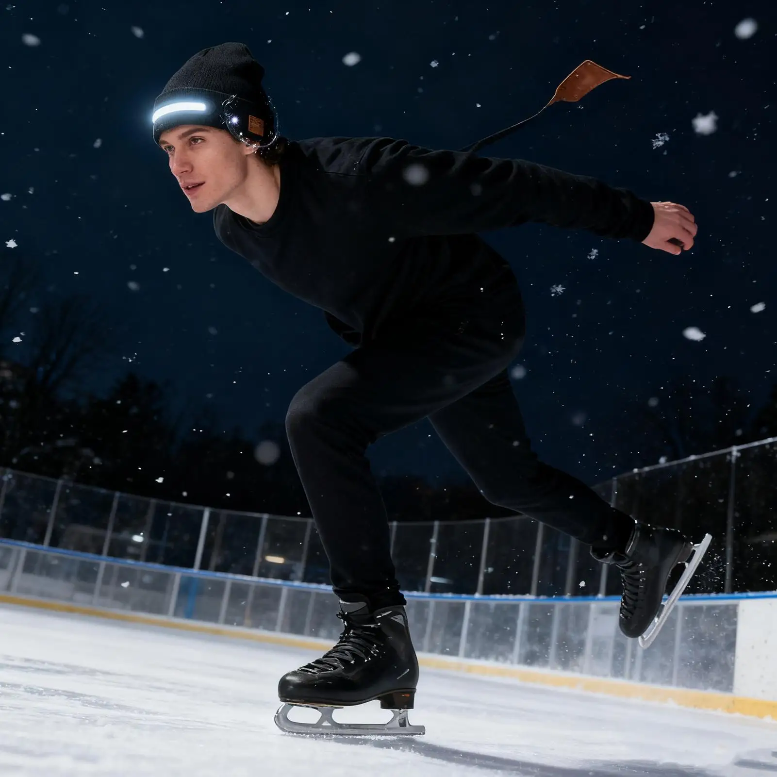 

Wireless Hat Knitted Warm Night Safety Wireless Music Beanie With Light For Boyfriend Teens Men Women Girls Gym Travel Commuting