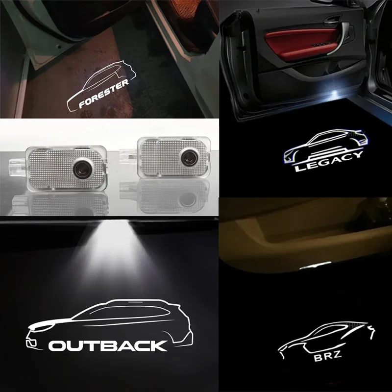 Luz de bienvenida para puerta de coche, accesorios para proyector de sombra de cortesía, para Subaru Tribeca Forester Impreza BRZ Legacy Outback, 2 uds.