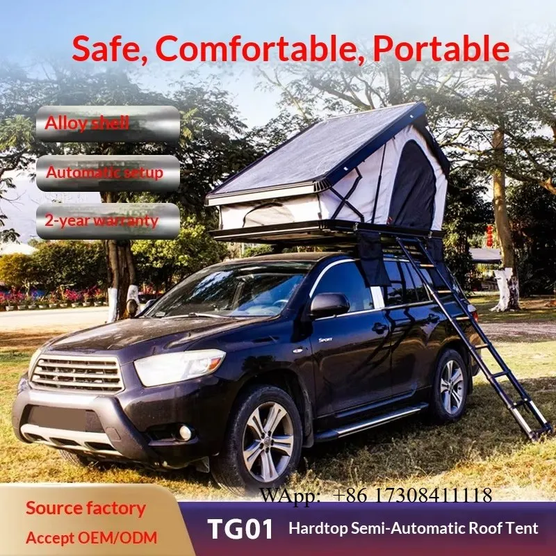 

Aluminum Alloy Four-season Double-layer Car Roof Tent for Cars Sedans SUVs Camping Waterproof No Assembly Required Quick-open