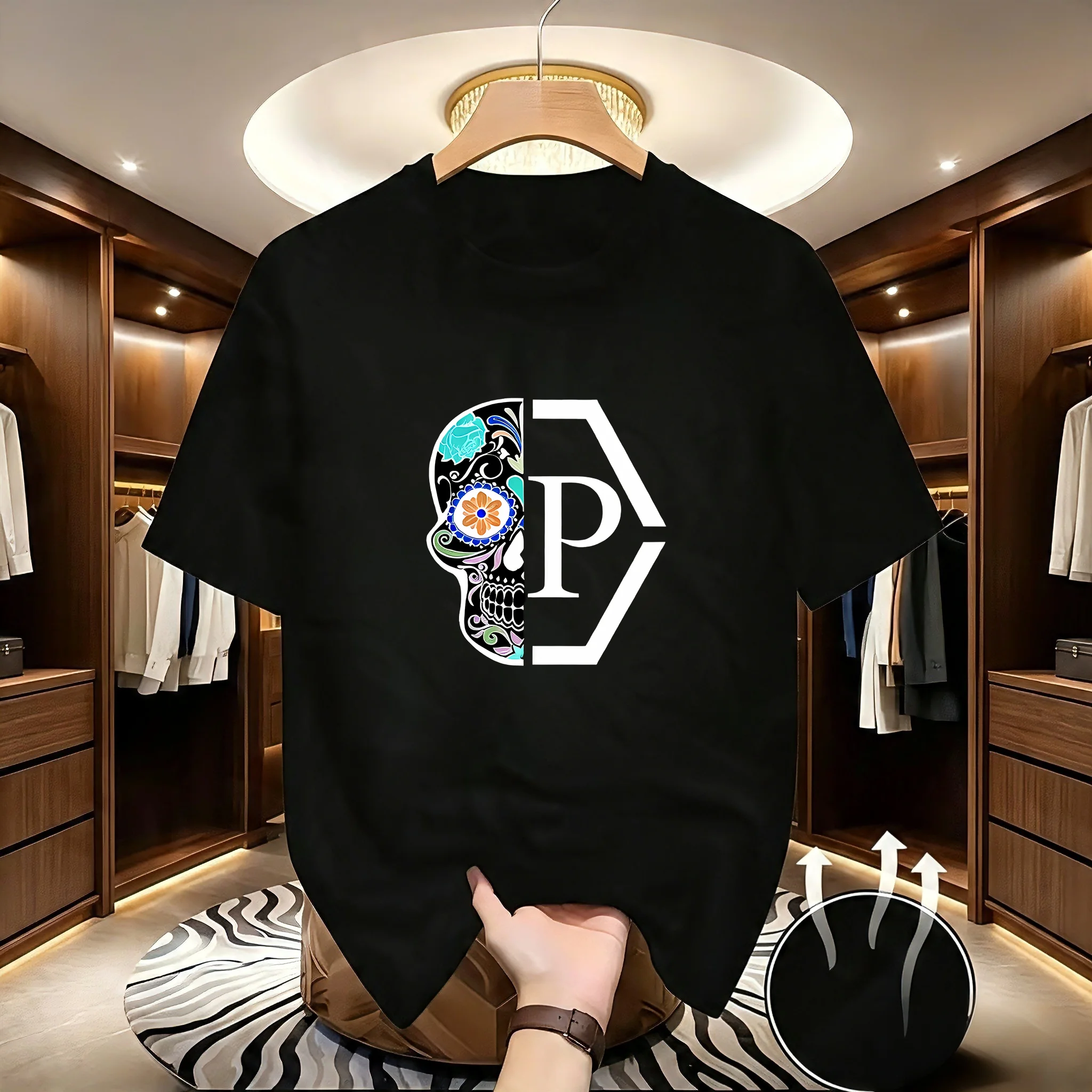Summer Clothing Europe - Men's Side face beauty print T-shirt