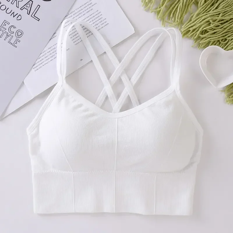 Women Sport Fitness Seamless Workout Bra Top Crop Push Sleep Breathable Shockproof Gym Up Anti-sweat