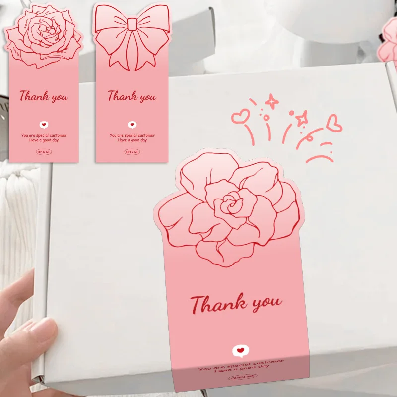 

50 шт. розовых наклеек «Спасибо», наклейки с камелиями и розами, наклейки для запечатывания, украшение подарочных коробок, изысканные и значимые сувениры