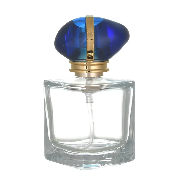 30ML Portable Spray Glass Perfume Bottle Sapphire Lid Cosmetic Container Travel Ultra Mist Atomizer Sanitizer Sprayer