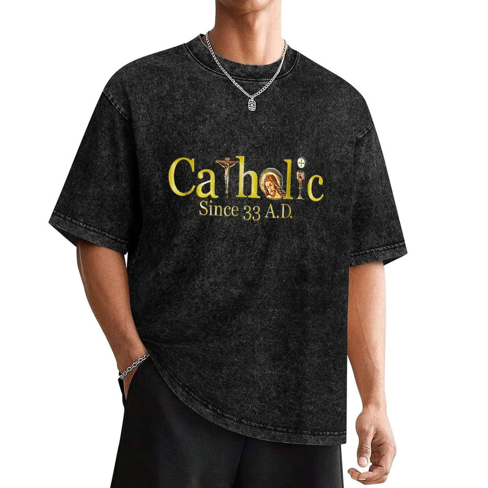 

Catholic Since 33 AD Crucifix Jesus Eucharist Mass T-Shirt new edition plus sizes boys animal print vintage t shirt men